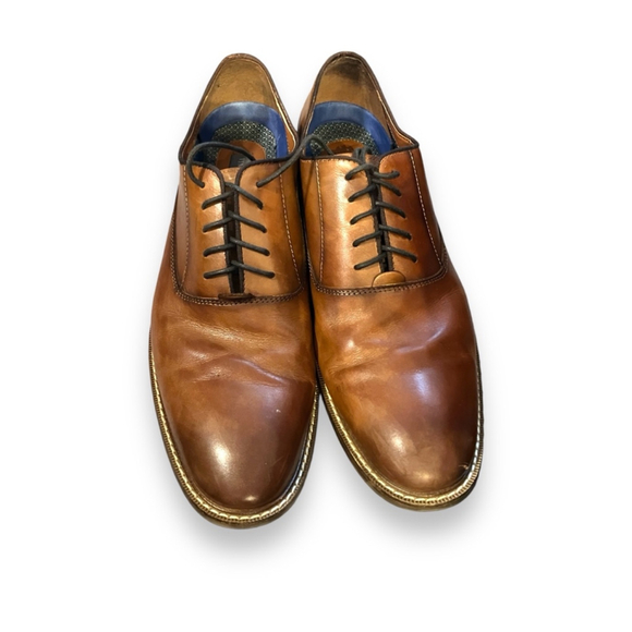 Vince Camuto Lawson Oxfords Cognac Brown Leather Dress Shoes Size 13 - Picture 7 of 7